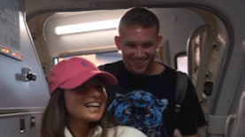 נועה קירל ודניאל פרץ, צילום: מסך, סרטון בחשבון אינסטגרם של אל על